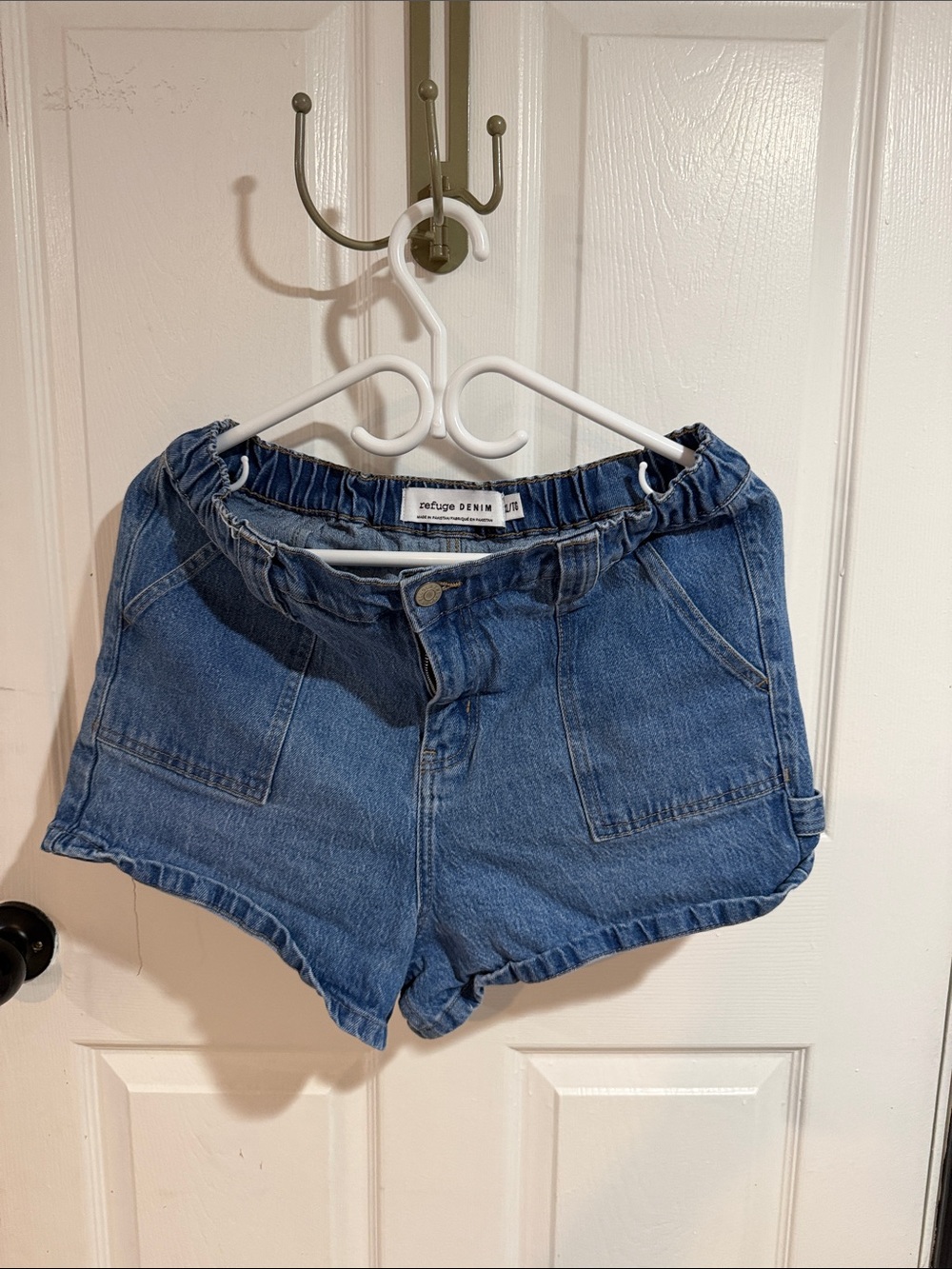 Blue Elastic-Waist Women's Jean Shorts